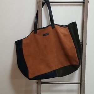 ZARA slouchy oversized suede tote bag